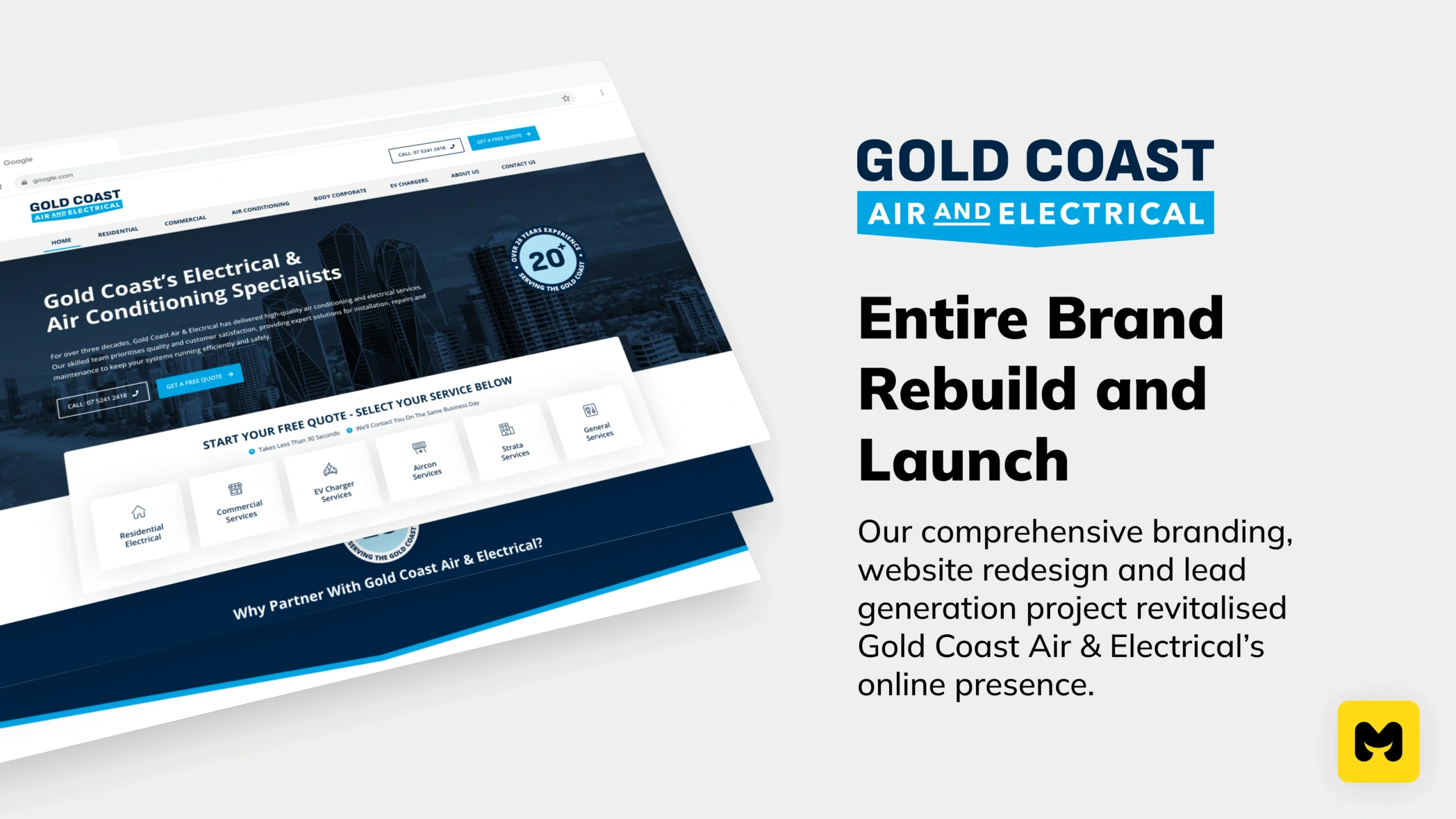 Entire Brand Rebuild and Launch Gold Coast Air Electrical